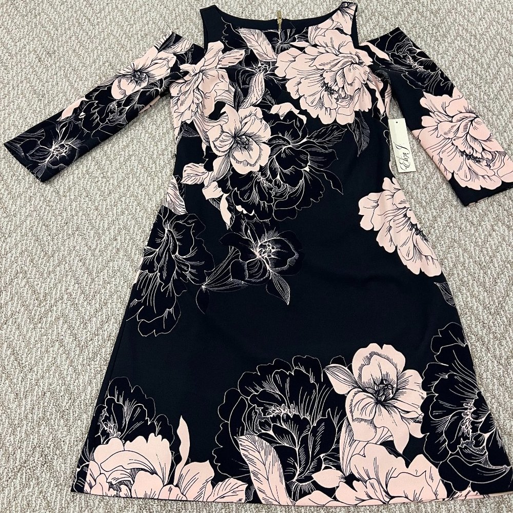 Eliza J Cold Shoulder Floral Dress